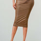 Athina High-Quality Fabric Soft PU Midi Skirt