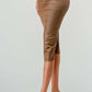 Athina High-Quality Fabric Soft PU Midi Skirt
