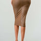 Athina High-Quality Fabric Soft PU Midi Skirt