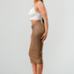 Athina High-Quality Fabric Soft PU Midi Skirt