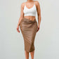 Athina High-Quality Fabric Soft PU Midi Skirt