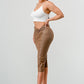 Athina High-Quality Fabric Soft PU Midi Skirt