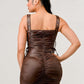 Playful soft PU mini dress