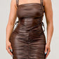 Playful soft PU mini dress