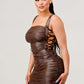 Playful soft PU mini dress