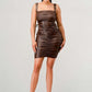 Playful soft PU mini dress