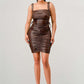 Playful soft PU mini dress