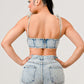 Denim Deconstructed Crop Top and Shorts Set