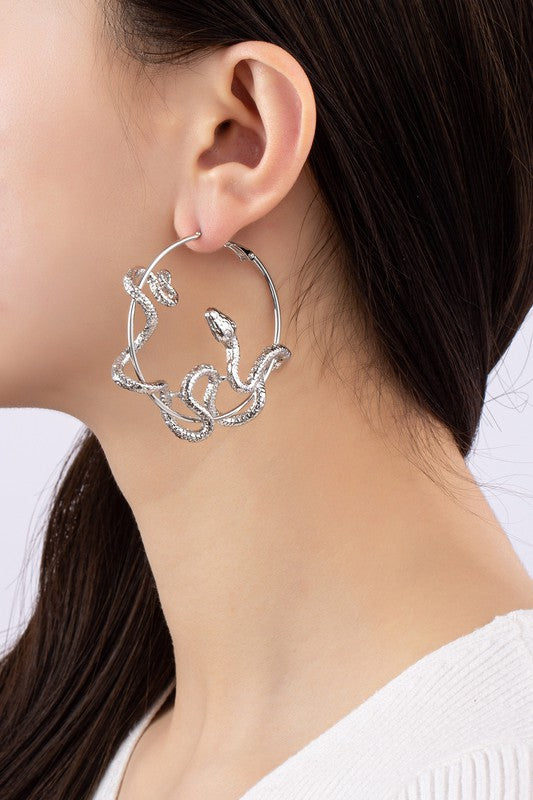 Snake Hoop Earrings