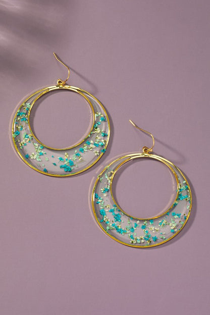 Dried Flower Hoop Earrings