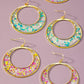 Dried Flower Hoop Earrings