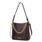 “Maxine” Faux Crocodile-Embossed Shoulder Bag
