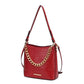 “Maxine” Faux Crocodile-Embossed Shoulder Bag