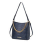 “Maxine” Faux Crocodile-Embossed Shoulder Bag