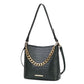 “Maxine” Faux Crocodile-Embossed Shoulder Bag