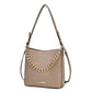 “Maxine” Faux Crocodile-Embossed Shoulder Bag