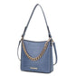 “Maxine” Faux Crocodile-Embossed Shoulder Bag