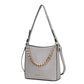 “Maxine” Faux Crocodile-Embossed Shoulder Bag