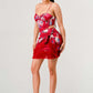 Kimono floral print mini dress