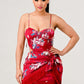 Kimono floral print mini dress