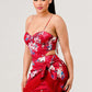 Kimono floral print mini dress