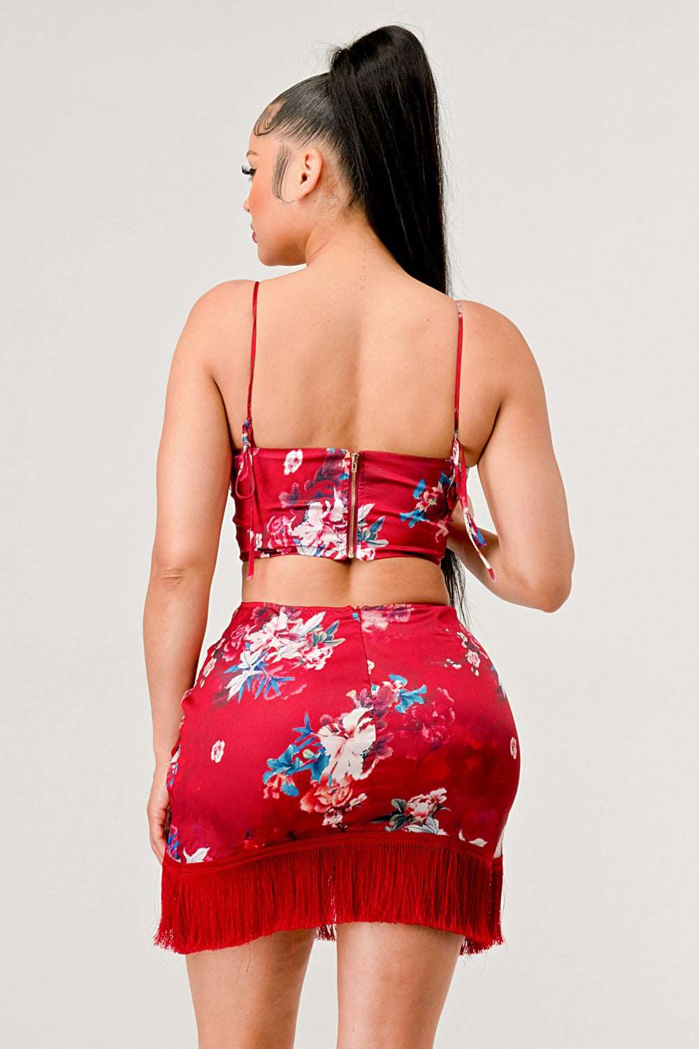 Kimono floral print mini dress