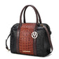 “Ember” Crocodile-Embossed Satchel Bag