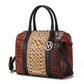“Ember” Crocodile-Embossed Satchel Bag