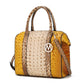 “Ember” Crocodile-Embossed Satchel Bag