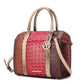 “Ember” Crocodile-Embossed Satchel Bag