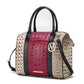 “Ember” Crocodile-Embossed Satchel Bag