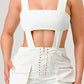 classic white cut out matching set