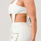 classic white cut out matching set