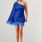 Azure Allure One-Shoulder Dress