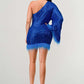 Azure Allure One-Shoulder Dress