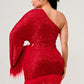Azure Allure One-Shoulder Dress