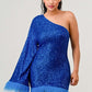 Azure Allure One-Shoulder Dress