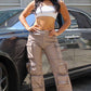 ATHINA FAMOUS PU LEATHER CARGO PANTS