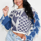 STAR SLEEVE KNIT DENIM CONTRAST TOP