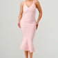 Blush Elegance Mermaid Midi Dress