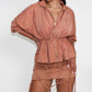 Desert Rose: Cinched Waist Windbreaker and Tassel Skirt Set