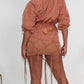Desert Rose: Cinched Waist Windbreaker and Tassel Skirt Set
