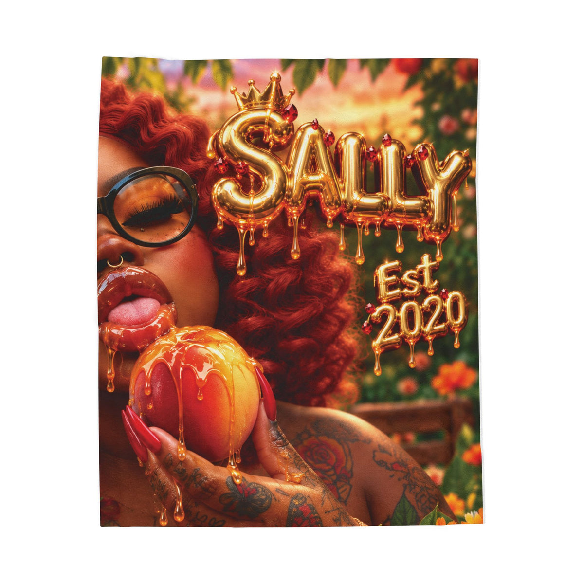 Sally Est. 2020 Velveteen Plush Blanket