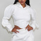Modern White Crop Hoodie and Shorts Set