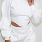 Modern White Crop Hoodie and Shorts Set