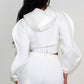 Modern White Crop Hoodie and Shorts Set