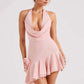 Cowl Neck Halter Mini Dress
