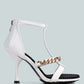 Dakota Metal Chain Mid Heel Sandals