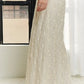 ADORA Elastic Waist Applique Maxi Skirt in Beige
