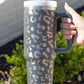 Gray Leopard Print 40OZ Stainless Steel Portable Cup with Handle